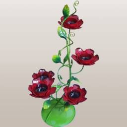 Handcrafted Metal 5 Tier Red Rose T-Light Centrepiece. Romantic Gift. Table Decor. Roses