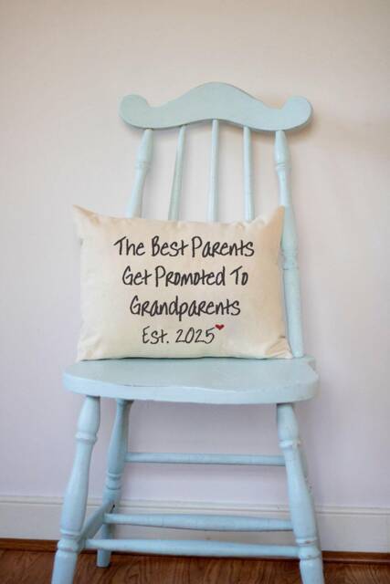 Grandparent Gift, Pregnancy Reveal, Mother's Day, Hard To Buy For, Personalized Pillow, Great Grandparents, Announcement - image 1