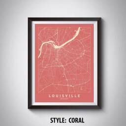 Louisville Ky Map Art Print Vintage Style Travel Poster - thumbnail 3