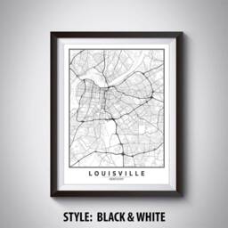 Louisville Ky Map Art Print Vintage Style Travel Poster - thumbnail 2