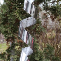 "Large Modern Abstract Wood Stainless Steel Artist Sculpture 52 cm ""Litu 1" - thumbnail 2