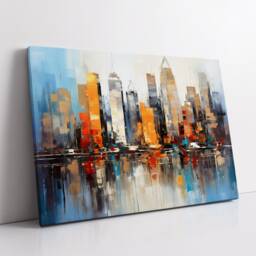 New York City Skyline Inspired Landmark Oil Painting Watercolor Wall Art Framed Calming Canvas Poster Print Home/Office Room Decor Gift - thumbnail 2