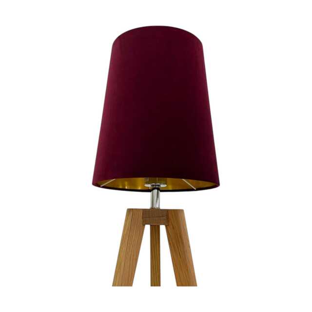 Burgundy Velvet Brushed Gold Mini Tapered Cone Lampshade - image 1
