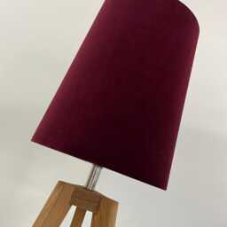 Burgundy Velvet Brushed Gold Mini Tapered Cone Lampshade - thumbnail 4