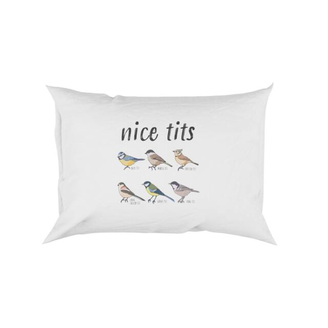 Nice Tits Birds Bird Prank Funny Humour Soft Pillowcase Pillow Case Cover Novelty Gift Bedroom Bed Decoration