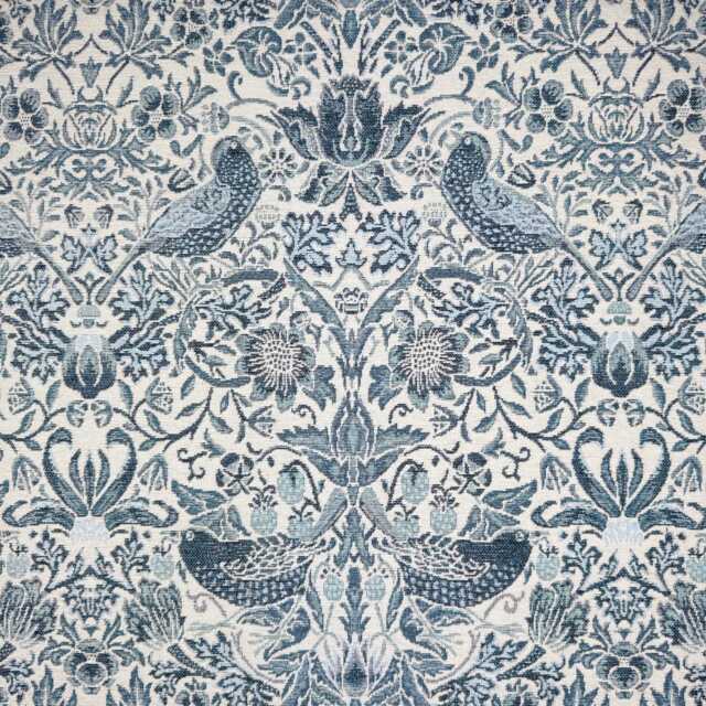 strawberry Thief By William Morris Custom Made To Measure Fully Lined Curtains Blue 3 - image 1