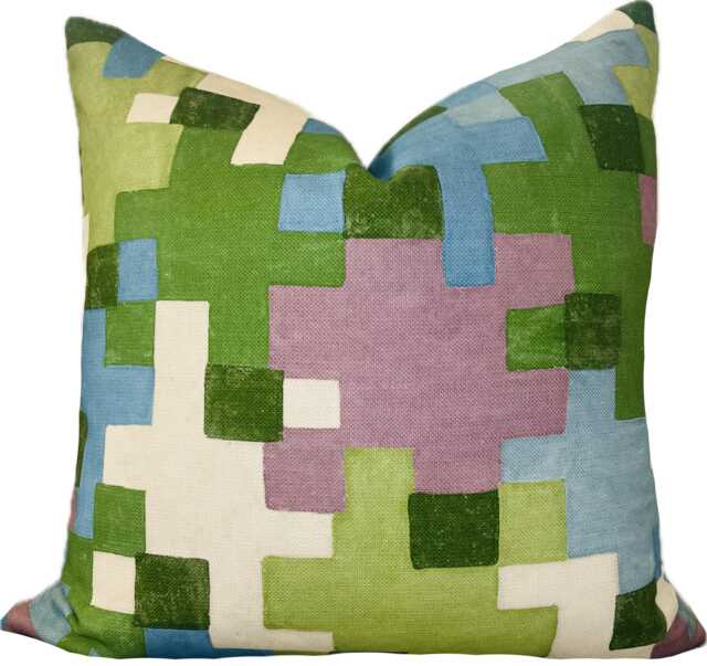 Thibaut Pixel Lavender & Green Double Sided Cushion Cover Pillow Cover - image 1