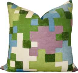 Thibaut Pixel Lavender & Green Double Sided Cushion Cover Pillow Cover - thumbnail 1
