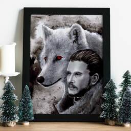 Artprint Redhaired Lady Wolf/Magical Christmas Yule Decoration For Family/ Friends - thumbnail 3