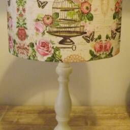 Pink Birdcage Lampshade, Light Shade, Decoupage Shabby Chic, Postcard Carte Postal French Script - thumbnail 4