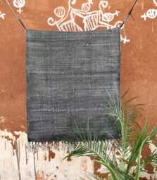Black Cotton Rug, Carpet , Kilim Modern Geometric Handwoven Zig Zag Area Rug Dhurrie Carpet, Moroccan Rug - thumbnail 1