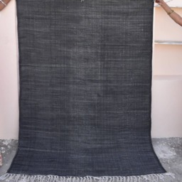Black Cotton Rug, Carpet , Kilim Modern Geometric Handwoven Zig Zag Area Rug Dhurrie Carpet, Moroccan Rug - thumbnail 4