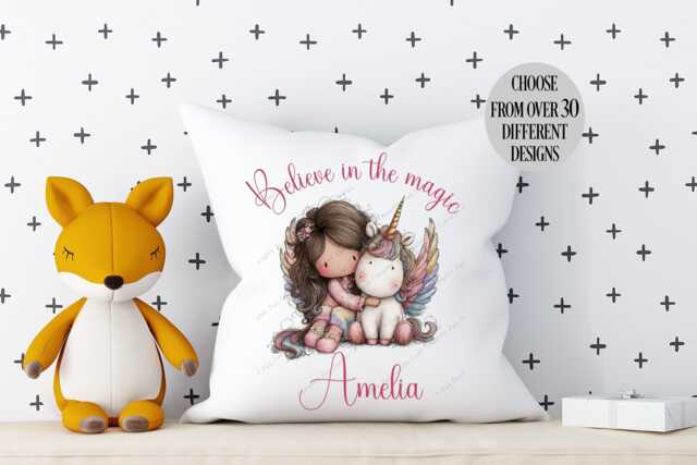 Unicorn Cushion, Pillow, Cushion For Girl, Gift, Gift Her, Cuddle Cushion, Decor, Custom Name - image 1