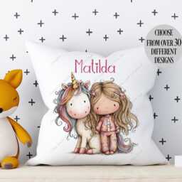 Unicorn Cushion, Pillow, Cushion For Girl, Gift, Gift Her, Cuddle Cushion, Decor, Custom Name - thumbnail 2