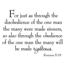 Vwaq For Just As Through The Disobedience Of One Man The Many Were Made Sinners Romans 519 Decal Bible Wall Art Vinyl Scripture - thumbnail 2