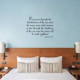 Vwaq For Just As Through The Disobedience Of One Man The Many Were Made Sinners Romans 519 Decal Bible Wall Art Vinyl Scripture
