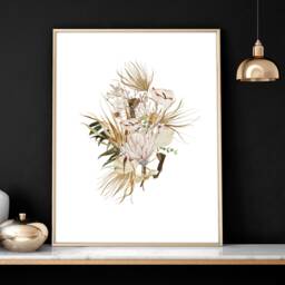 Home Office Decor For Women Framed 3 Piece Wall Art Print Set, Earth Tone Watercolor Greenery Designer Wall Art Professional - thumbnail 3