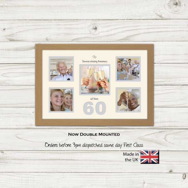 60Th Photo Frame Anniversary Diamond Wedding Special Gift 5Sqbox-978D By Photos in A Word - image 1