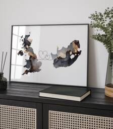 Britain & South Africa Map Black & Gold Travel Wall Art Print - United Kingdom UK - thumbnail 1