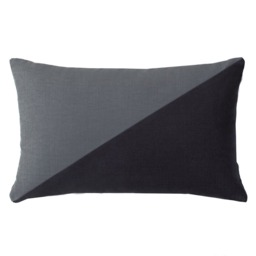 Charcoal & Gray Decorative Cushion, Lumbar Oblong Rectangular, Throw Pillow Cover - thumbnail 2
