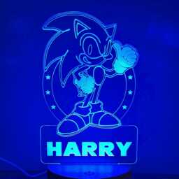 Hedgehog Personalised Acrylic Led Lamp Night Light With Rgb Colour Changing Lights Static, Flash Or Fading - thumbnail 2