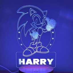Hedgehog Personalised Acrylic Led Lamp Night Light With Rgb Colour Changing Lights Static, Flash Or Fading - thumbnail 3