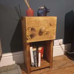 Rustic Side Table/ Bedside Table/Tall Table/Living Room Furniture/Reclaimed Wood Table/Rustic Lamp Stand - thumbnail 2