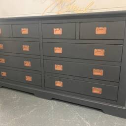 Double Large Chest Of Drawers Ash & Copper Merchant - thumbnail 2