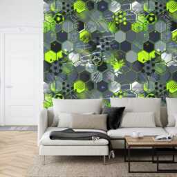 Gaming Kids Room Wallpaper Mural, Soccer Ball Wall Decal, Peel & Stick - thumbnail 2