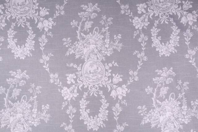 Country House Platinum By Wavery French Window Valance Lined Corded Scalloped Cotton Made To Order - image 1