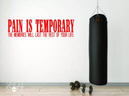 Gym & Fitness Wall Decals Pain Is Temporary - Vinyl Wall Words Custom Home Decor - thumbnail 1