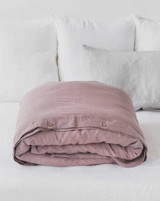 Woodrose Linen Duvet Cover Pink Queen King Comforter Bedding - image 1