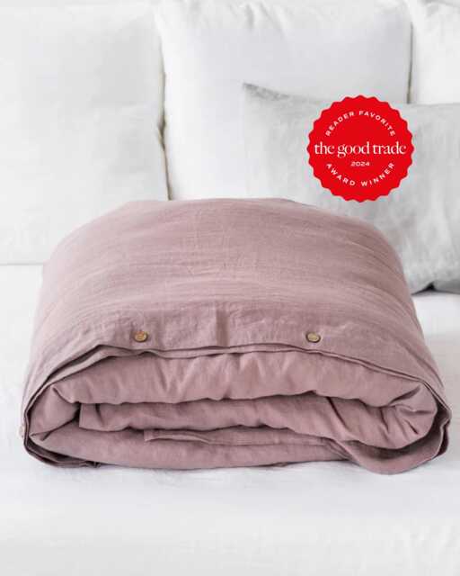 Woodrose Linen Duvet Cover Pink Queen King Comforter Bedding - image 1