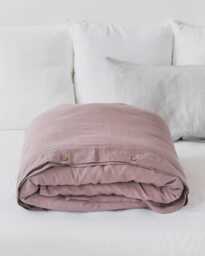 Woodrose Linen Duvet Cover Pink Queen King Comforter Bedding - thumbnail 1