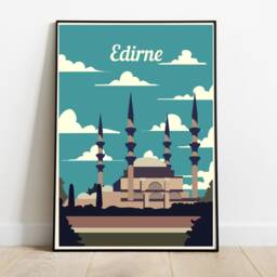 Edirne Turkey Vintage Travel Poster Retro Wall Art Print - thumbnail 2