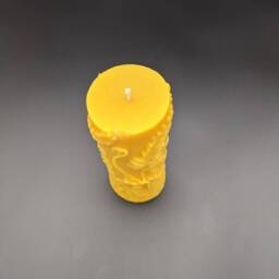Fern Style Beeswax Pillar, Beeswax Candles, Natural Candle, Decorated Pillar, Smoke Free, 100% Pure Candle - thumbnail 2