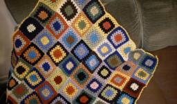 Colorful Patchwork Crochet Blanket - thumbnail 1