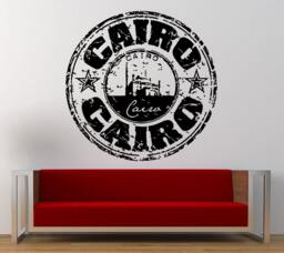 Cairo Stamp Wall Decal Sticker Vinyl Mural Leaving Bedroom Room Home Decor Free Shipping L329 - thumbnail 1