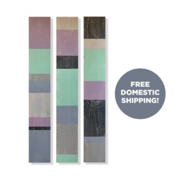 Farmhouse Nursery Wood Wall Hanging, Rustic Art, Periwinkle, Gray, Rose, Green Decor, Hanging - thumbnail 1