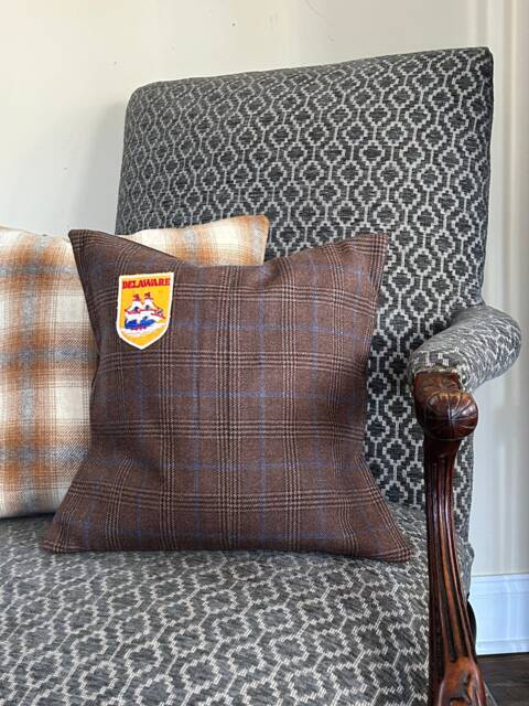 Wool Tweed Delaware State Pillow, Recycled, Handmade, Eco Friendly D??cor - image 1