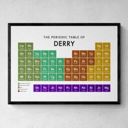 Derry Periodic Table Print, Poster Wall Art, Gifts - thumbnail 1