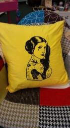 Embroidered Princess S W Design Feather Filled Cushion - thumbnail 3