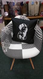 Embroidered Princess S W Design Feather Filled Cushion - thumbnail 2