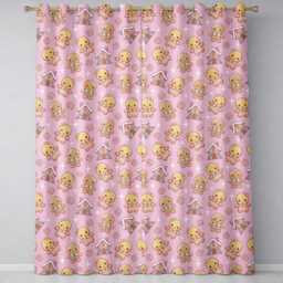 Gingerbread Cookies Candy House Sweets Soft Pink Background Seamless Pattern Readymade Eyelet Ring Top Thermal 100% Blackout Curtains - thumbnail 2