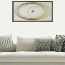 Large Yellow String Art - Geometric Wall Decor With Ceramic Relief - thumbnail 3
