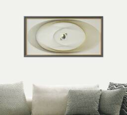 Large Yellow String Art - Geometric Wall Decor With Ceramic Relief - thumbnail 1