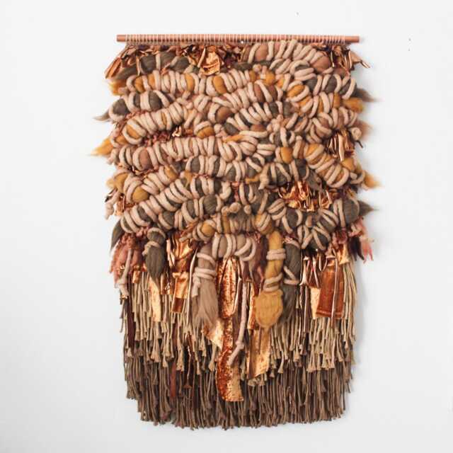 "Large Modern Tapestry - Boho Woven Wall Hanging Statement Fiber Art ""Glam Bam" - image 1