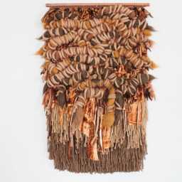 "Large Modern Tapestry - Boho Woven Wall Hanging Statement Fiber Art ""Glam Bam" - thumbnail 2