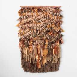 "Large Modern Tapestry - Boho Woven Wall Hanging Statement Fiber Art ""Glam Bam"