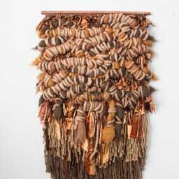"Large Modern Tapestry - Boho Woven Wall Hanging Statement Fiber Art ""Glam Bam" - thumbnail 3